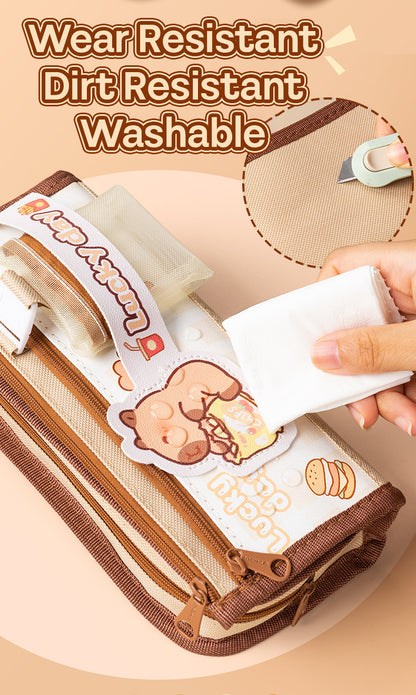 Pencil Case Canvas 5 Layers Storage Cartoon SPC52206