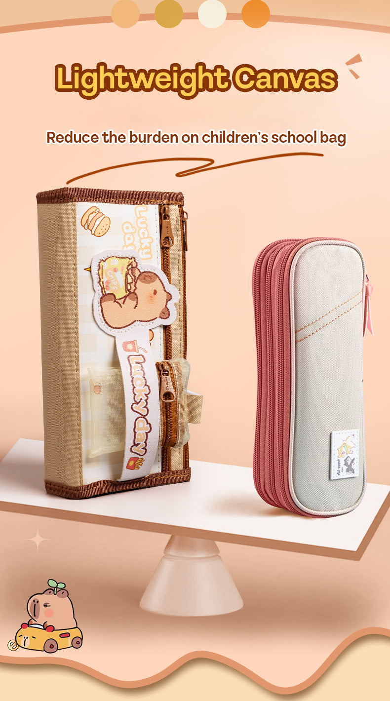 Pencil Case Canvas 5 Layers Storage Cartoon SPC52206