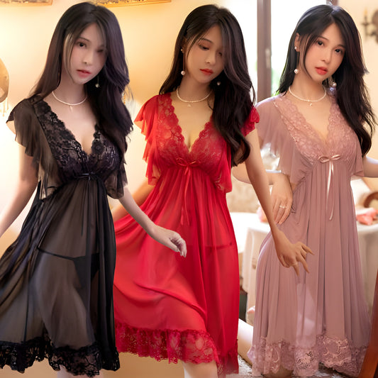 Lingerie Babydoll V and Hem Lace SUD133