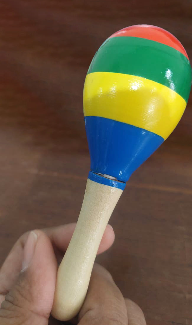 Mainan Edukasi Anak Instrument Maracas Kayu Sand Hammer