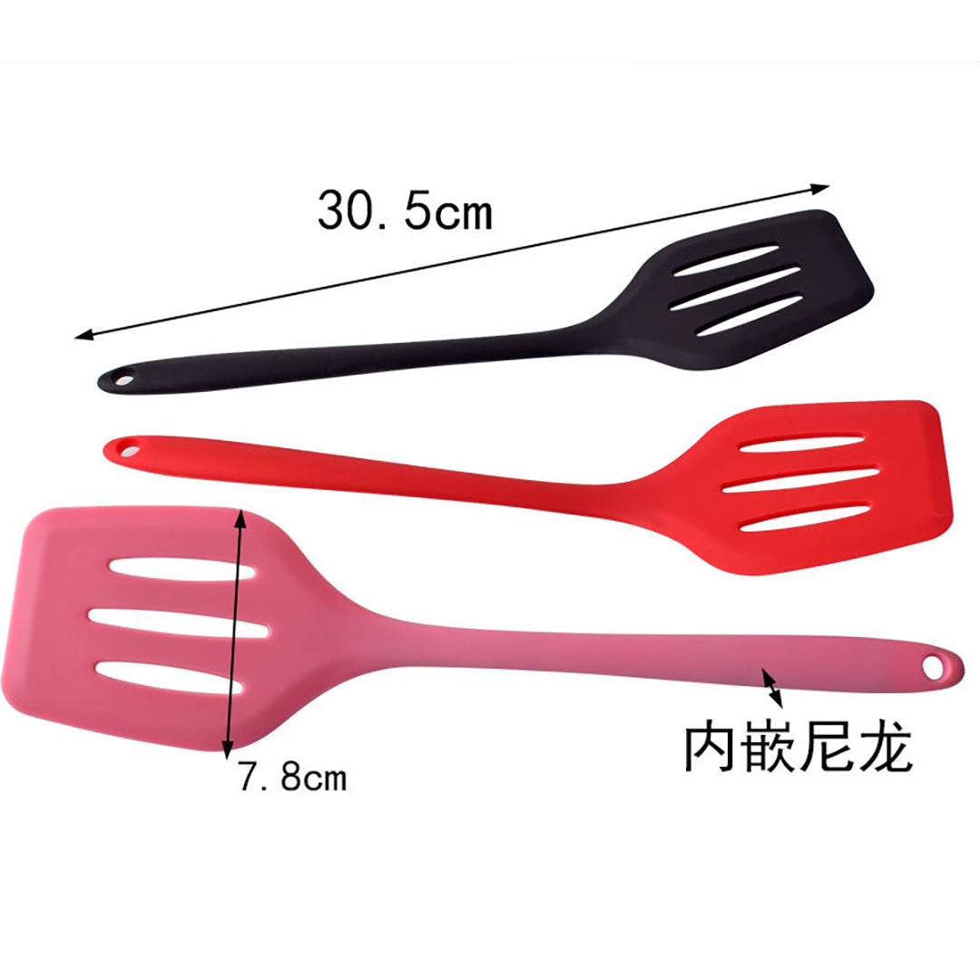 Sutil Silikon Tahan Panas Sodet Anti Gores Turner Spatula Masak Utensil Dapur