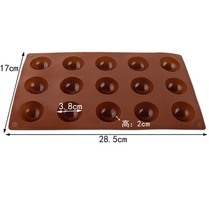 Cetakan Silikon Dome Setengah Lingkaran Bulat Bola 6/15/24 Lubang Chocobomb Coklat Jelly Pudding Food Grade