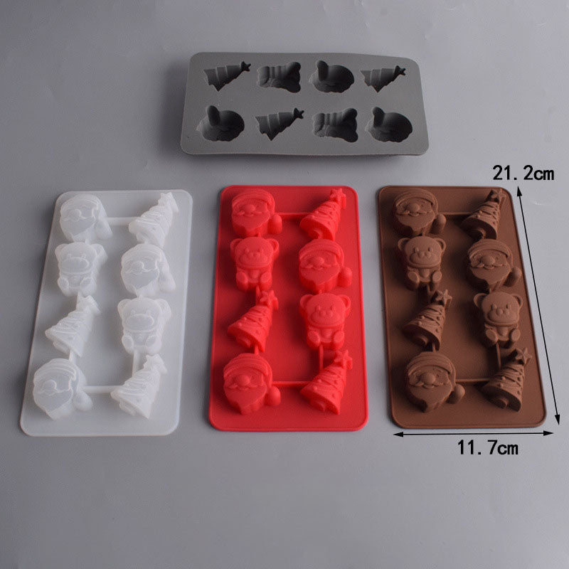 Cetakan Silikon Es Pudding Jelly Coklat Bentuk Tema Natal Gingerbread Man