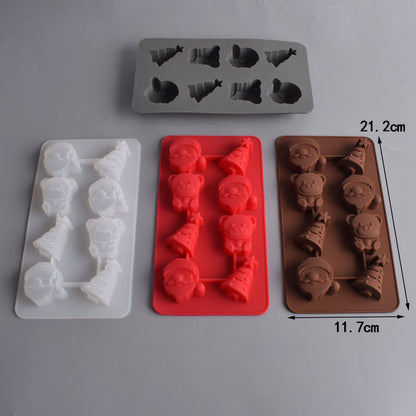 Cetakan Silikon Es Pudding Jelly Coklat Bentuk Tema Natal Gingerbread Man