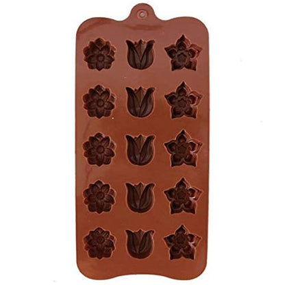 Cetakan Silikon Jelly Coklat Bentuk Bunga Tulip