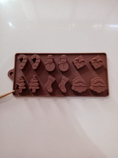 Cetakan Silikon Jelly Coklat Tema Natal