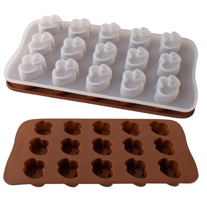 Cetakan Silikon Es Pudding Jelly Coklat Bentuk Heart in Heart
