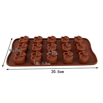 Cetakan Silikon Es Pudding Jelly Coklat Bentuk Heart in Heart