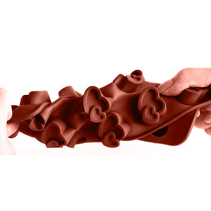 Cetakan Silikon Es Pudding Jelly Coklat Bentuk Heart in Heart