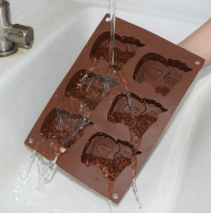 Cetakan Silikon Es Pudding Jelly Coklat Bentuk Sapi Cow Baking Mold