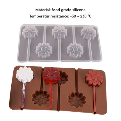 Cetakan Silikon Es Lolipop Jelly Pudding Ice Cream Coklat Permen Candy Bunga