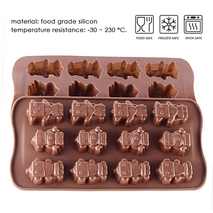 Cetakan Silikon Es Pudding Jelly Coklat Bentuk Robot