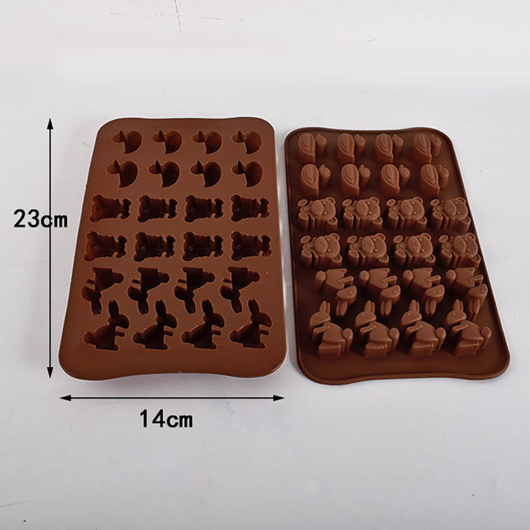 Cetakan Silikon Es Pudding Jelly Coklat Bentuk Binatang Dinosaurus Animal
