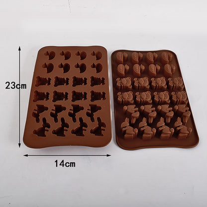 Cetakan Silikon Es Pudding Jelly Coklat Bentuk Binatang Dinosaurus Animal