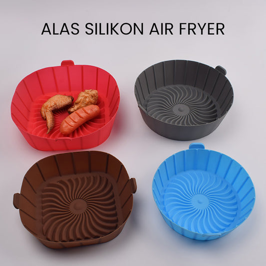 Alas Air Fryer Loyang Silikon Anti Lengket Tahan Panas Reuseable