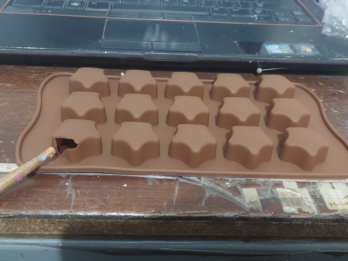 Cetakan Silikon Es Pudding Jelly Coklat Bentuk Bintang Kerang Star Shell