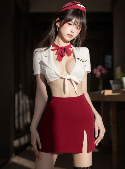 Lingerie Costume Flight Attendant Two Pieces UC0409