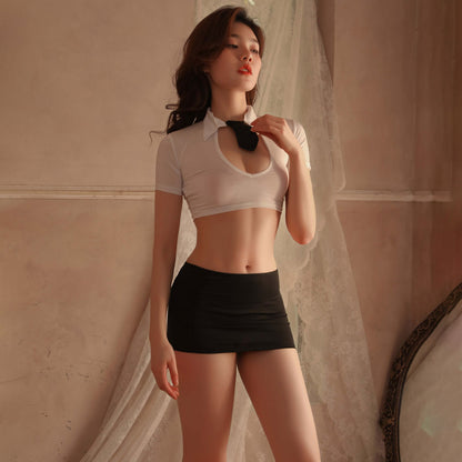 Lingerie Costume Secretary Two Pieces Sleeves UC0782