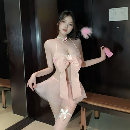Lingerie Two Pieces Bow Chest Skirt UC1236