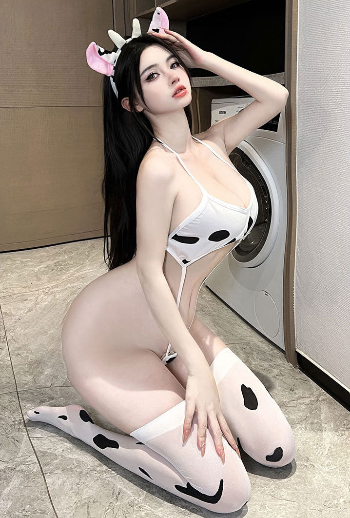 Lingerie Costume Cow Teddy Open Belly UD0219