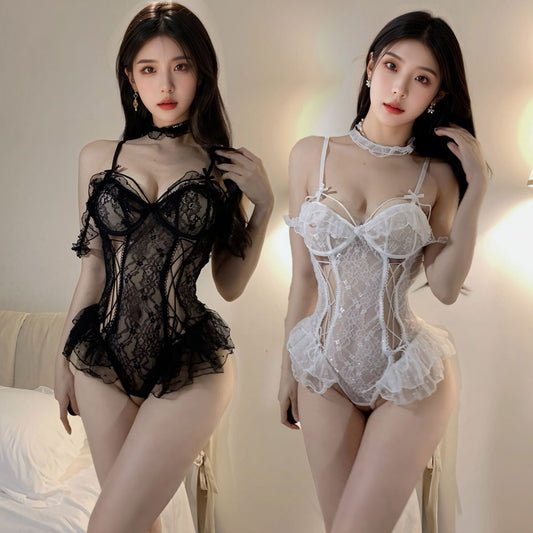 Lingerie Teddy Strings Lace Hem UD0905