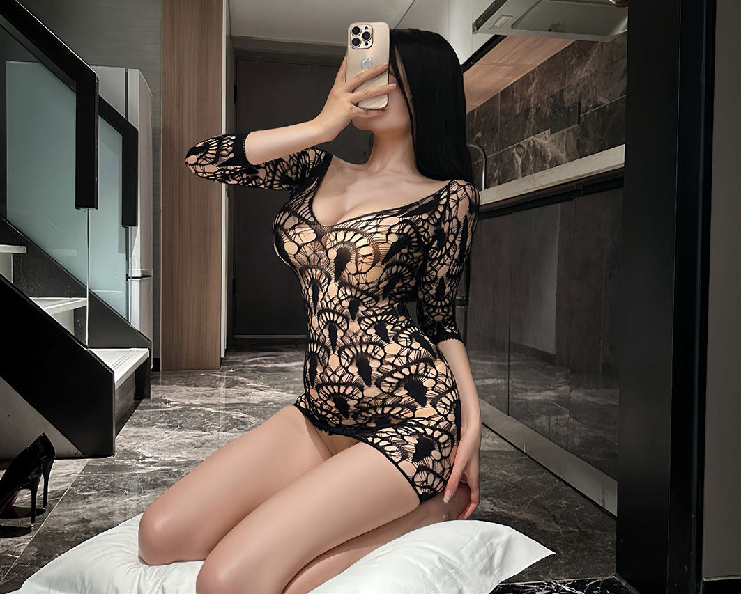 Lingerie Bodystocking Chemise Sleeves UG1055
