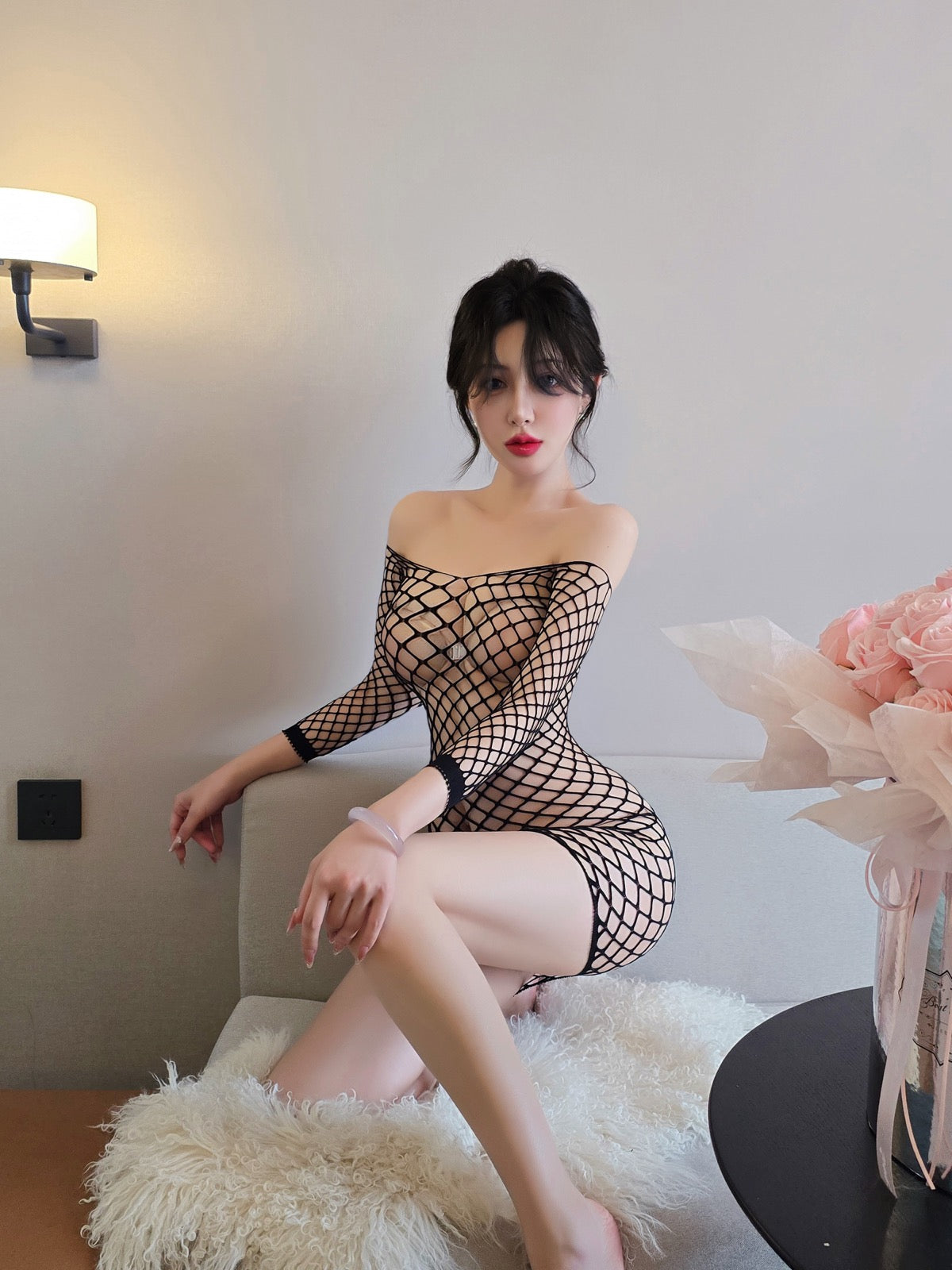 Lingerie Bodystocking Chemise Long Sleeves UG5341