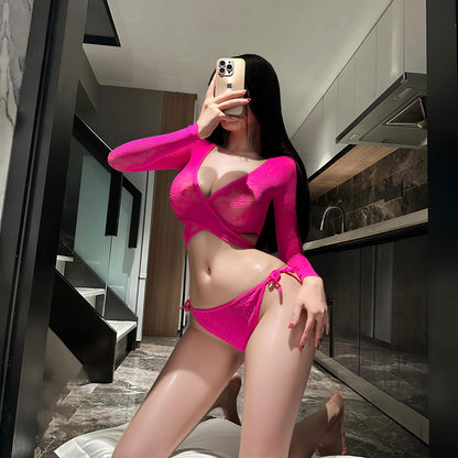 Lingerie Bodystocking Two Pieces Long Sleeves UG9017