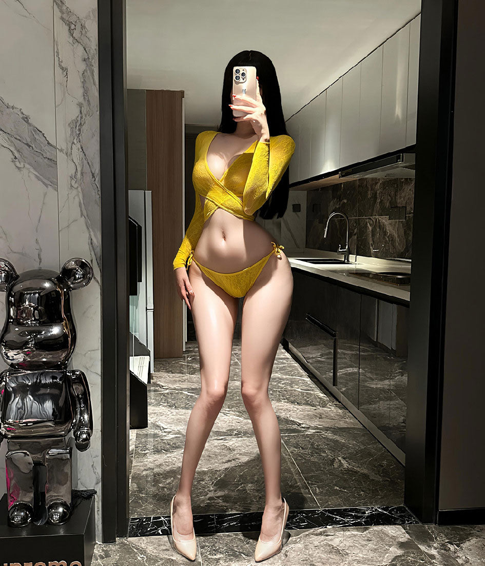 Lingerie Bodystocking Two Pieces Long Sleeves UG9017