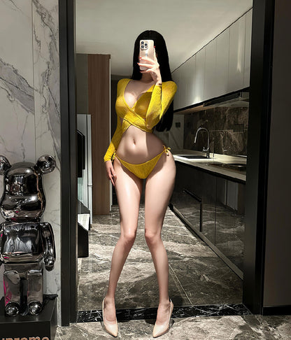 Lingerie Bodystocking Two Pieces Long Sleeves UG9017