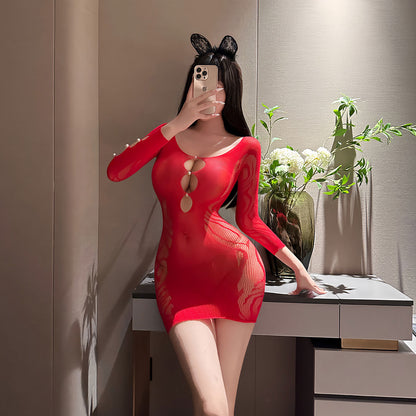 Lingerie Bodystocking Chemise Long Sleeves UG9020