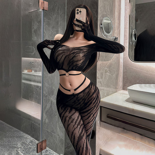 Lingerie Bodystocking Two Pieces Long Sleeves and Long Pants UG9021