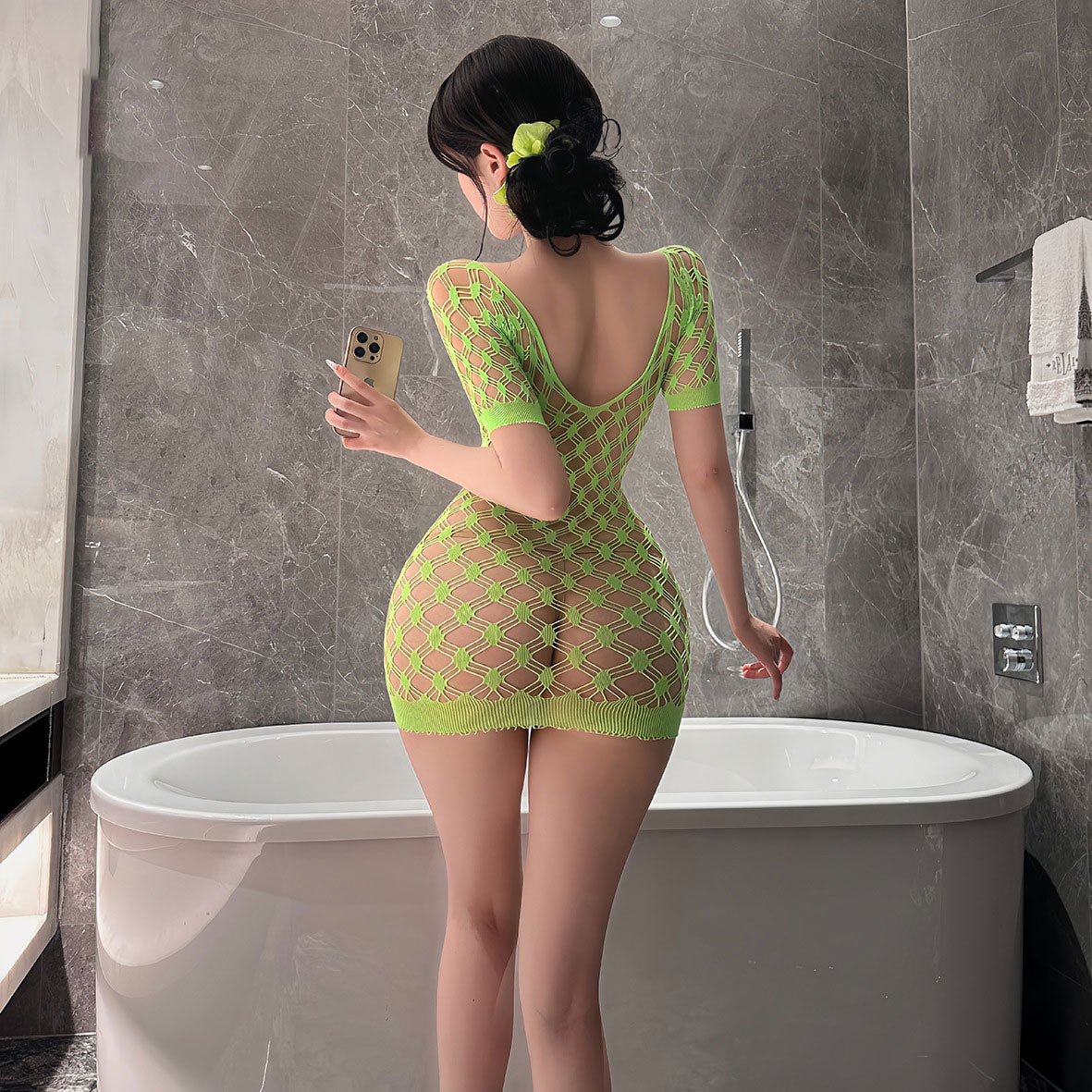 Lingerie Bodystocking Chemise Sleeves UG9037