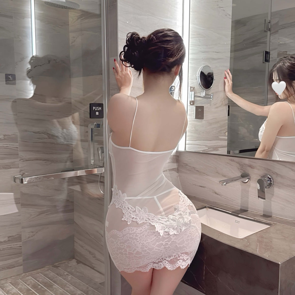 Lingerie Chemise Lace Top and Hem UM0582