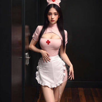 Lingerie Costume Nurse Chemise Sleeves Side Strings UM1199