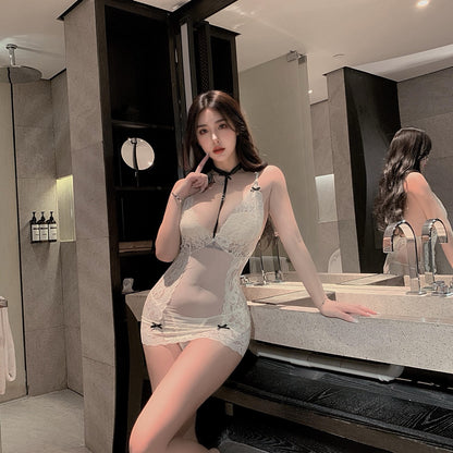 Lingerie Chemise Lace Chest Sides Hem UM1374