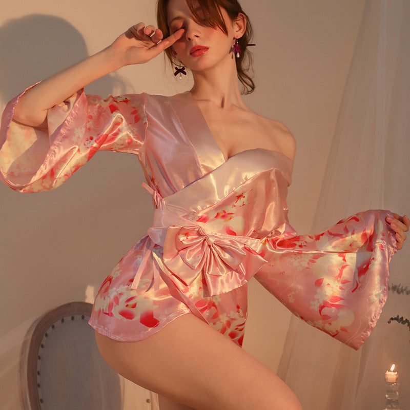 Lingerie Robe Kimono Flower Pattern UN1168