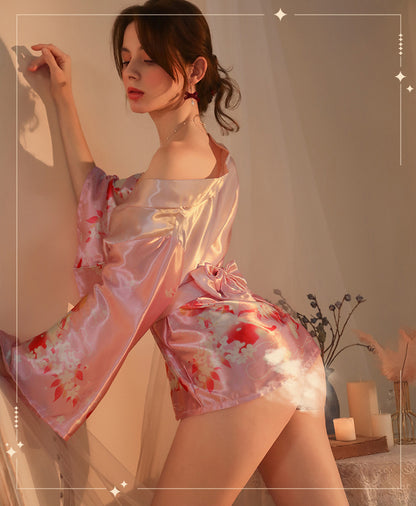 Lingerie Robe Kimono Flower Pattern UN1168