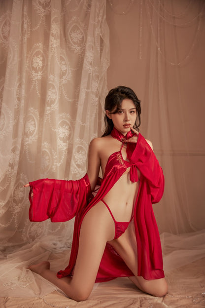 Lingerie Set Robe and Babydoll Open Front UN1316