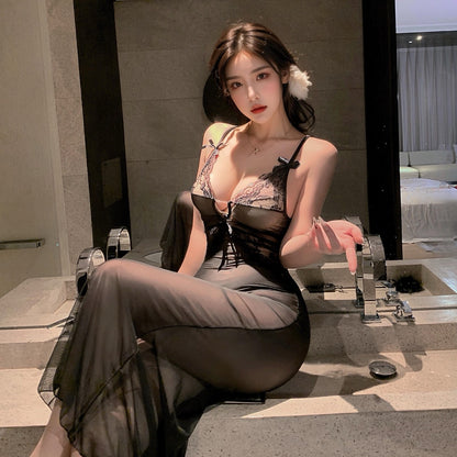 Lingerie Babydoll Long Lace Chest and Underbust UO1150