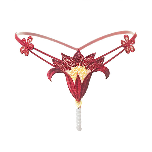 Lingerie Panty G-String Flower Pearls UPNK08
