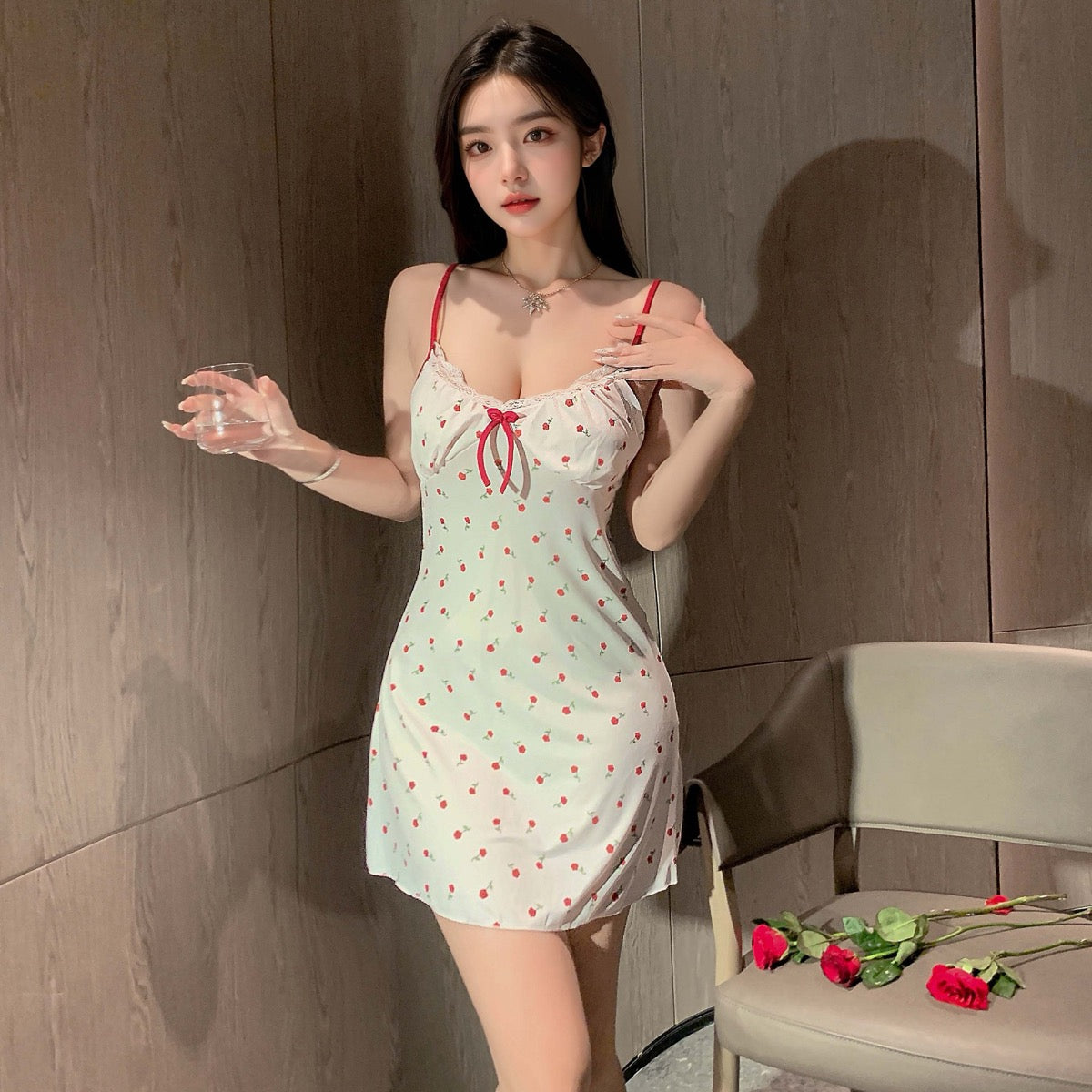 Lingerie Babydoll Lace Top Hem UY0407