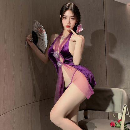 Lingerie Babydoll Open Front Halter UY0413