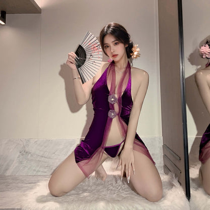 Lingerie Babydoll Open Front Halter UY0413