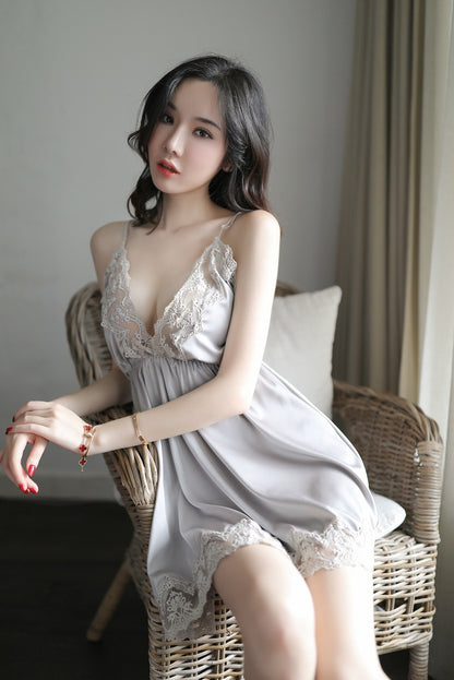 Lingerie Babydoll Deep V Lace Top and Hem UY0508