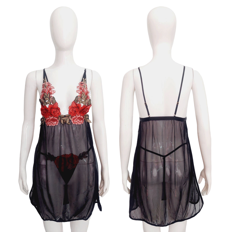 Lingerie Babydoll Embroidery Chest UY0577