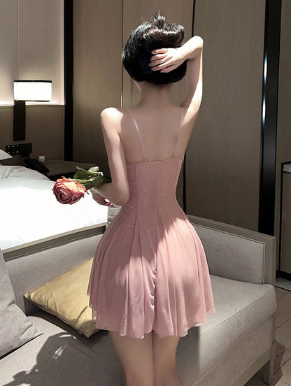 Lingerie Babydoll Ruffled Chest Flowers UY0749