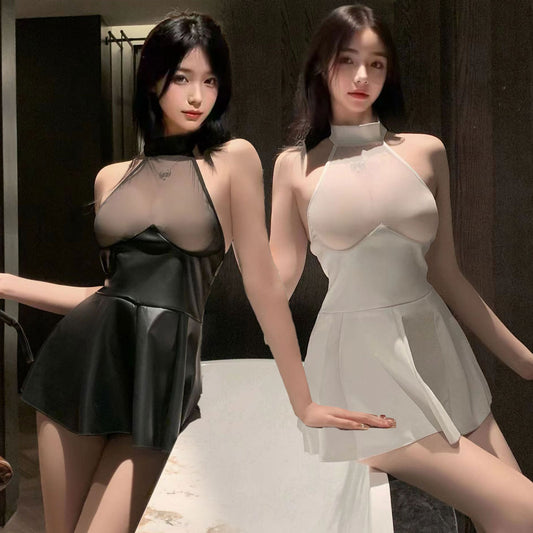 Lingerie Babydoll Sheer Chest Halter UY0926