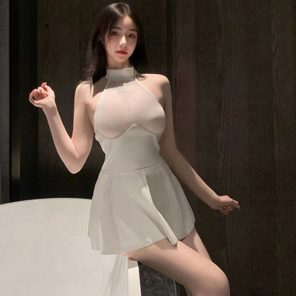 Lingerie Babydoll Sheer Chest Halter UY0926