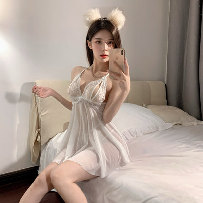 Lingerie Babydoll Open Chest and Back Ruffled UY0952